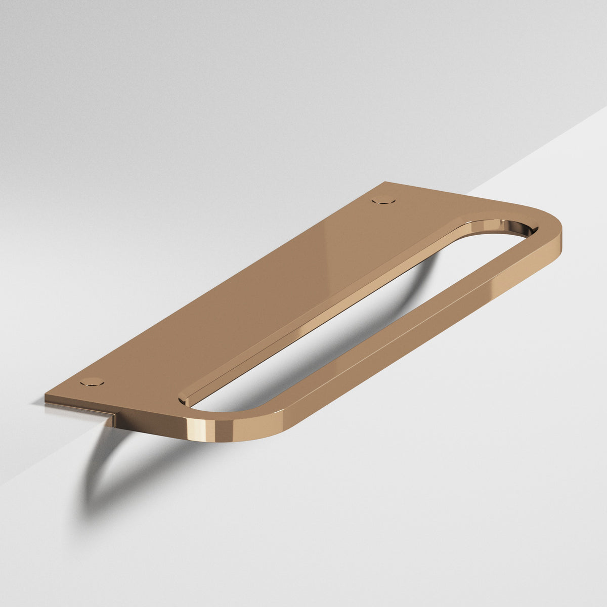 Colonial Bronze 883 Rounded Front Racetrack Edge Pull, 1-1/2 in Projection - Polished Bronze