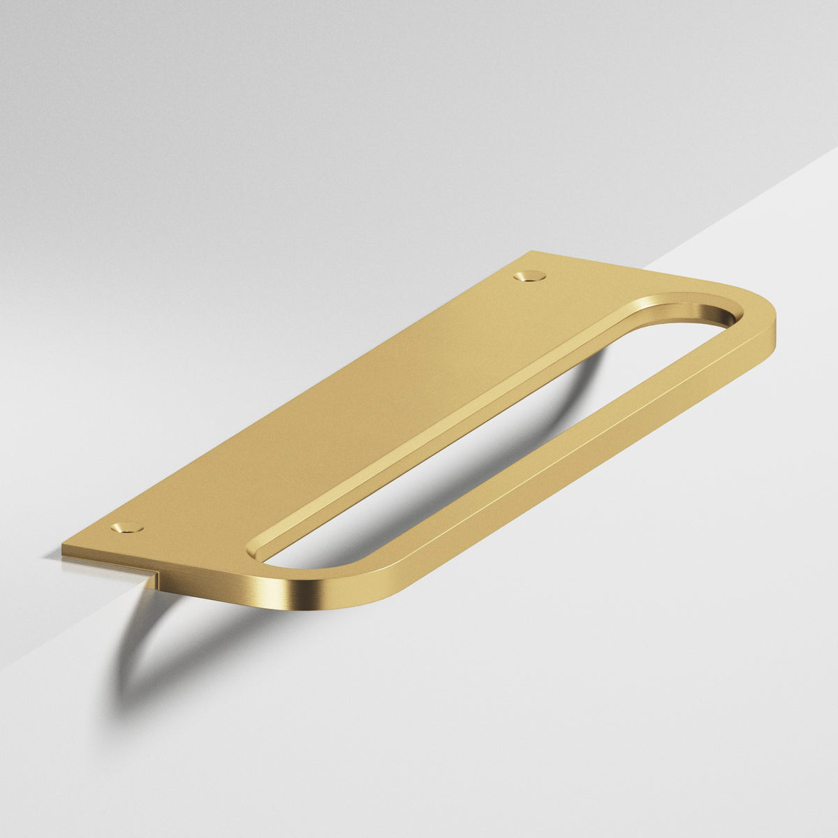 Colonial Bronze 884 Rounded Front Racetrack Edge Pull, 2 in Projection - Satin Brass
