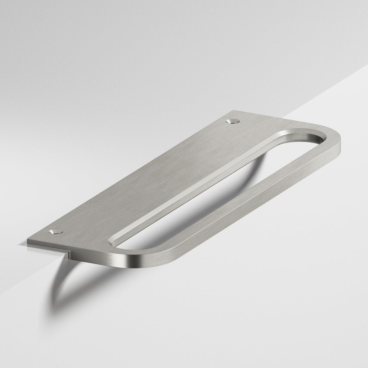 Colonial Bronze 883 Rounded Front Racetrack Edge Pull, 1-1/2 in Projection - Satin Nickel
