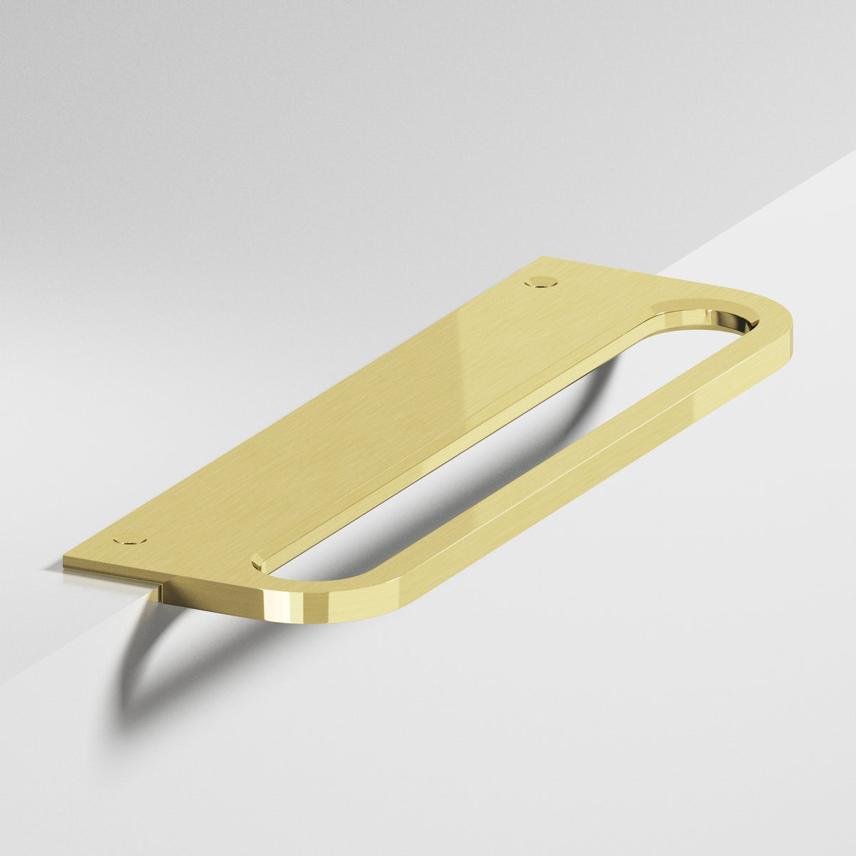 Colonial Bronze 883 Rounded Front Racetrack Edge Pull, 1-1/2 in Projection - Unlacquered Polished Brass