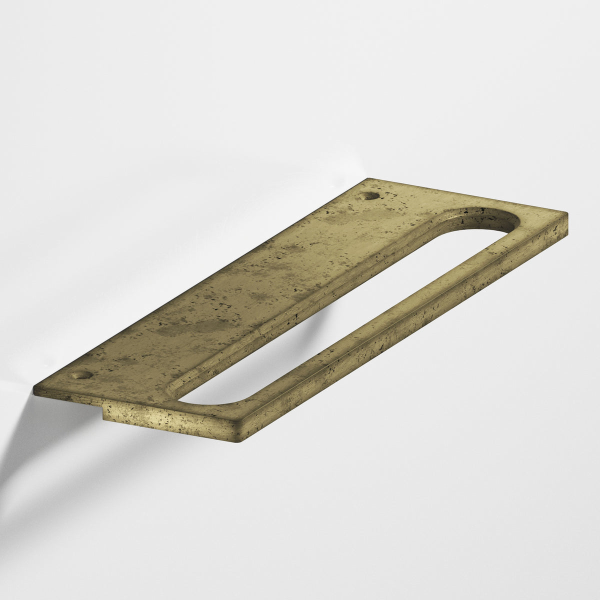 Colonial Bronze 888 Squared Front Racetrack Edge Pull, 1-1/2 in Projection - Distressed Antique Brass