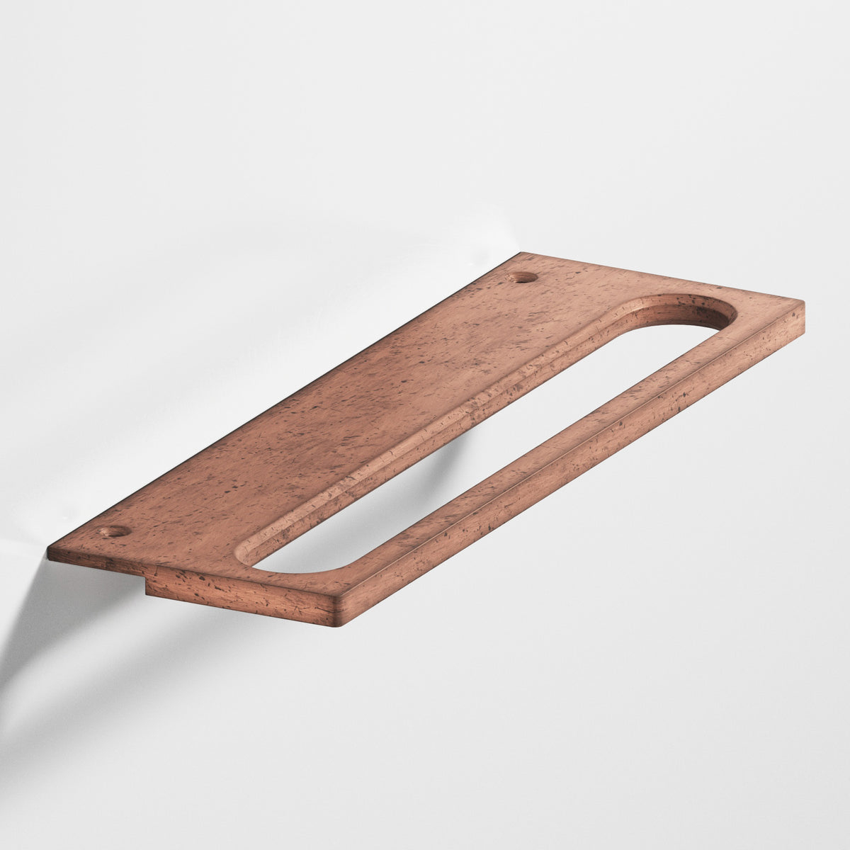 Colonial Bronze 888 Squared Front Racetrack Edge Pull, 1-1/2 in Projection - Distressed Antique Copper