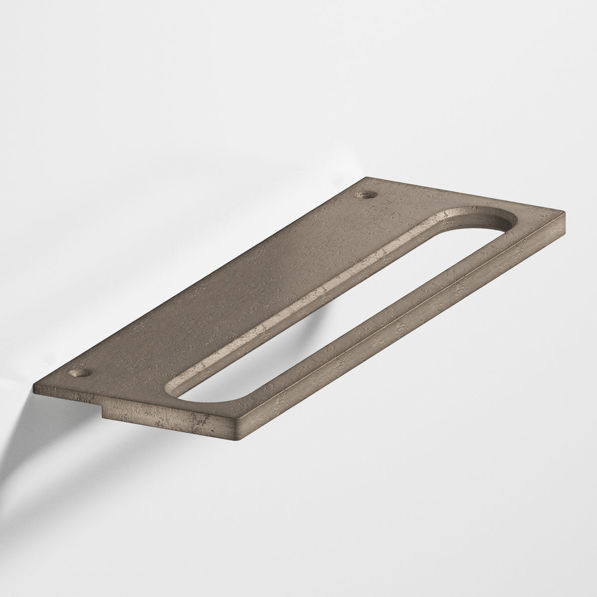 Colonial Bronze 889 Squared Front Racetrack Edge Pull, 2 in Projection - Distressed Pewter