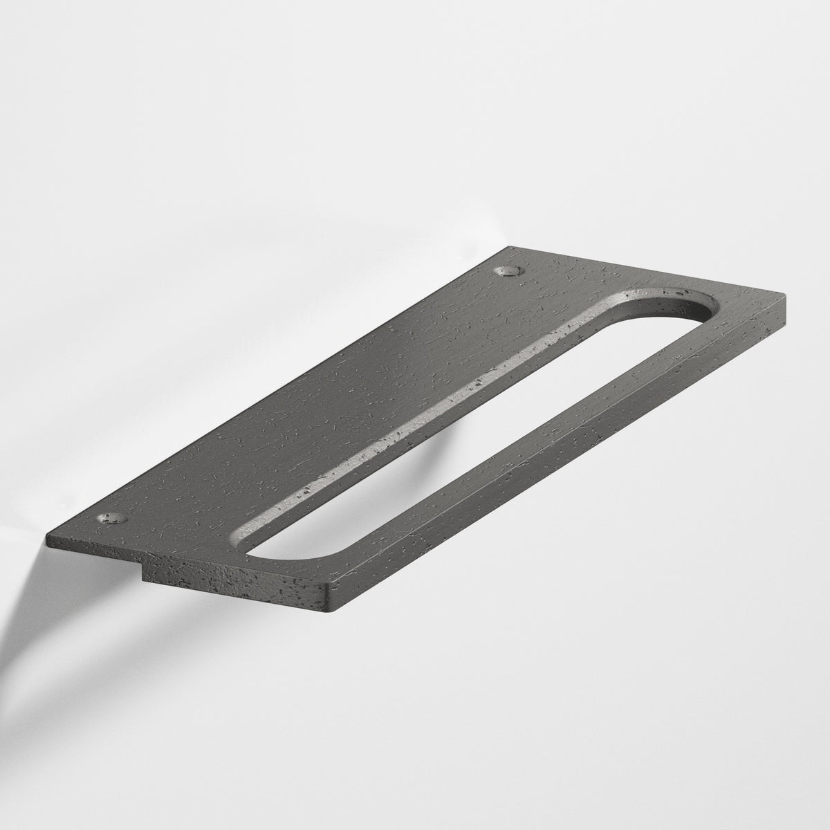 Colonial Bronze 888 Squared Front Racetrack Edge Pull, 1-1/2 in Projection - Distressed Satin Black