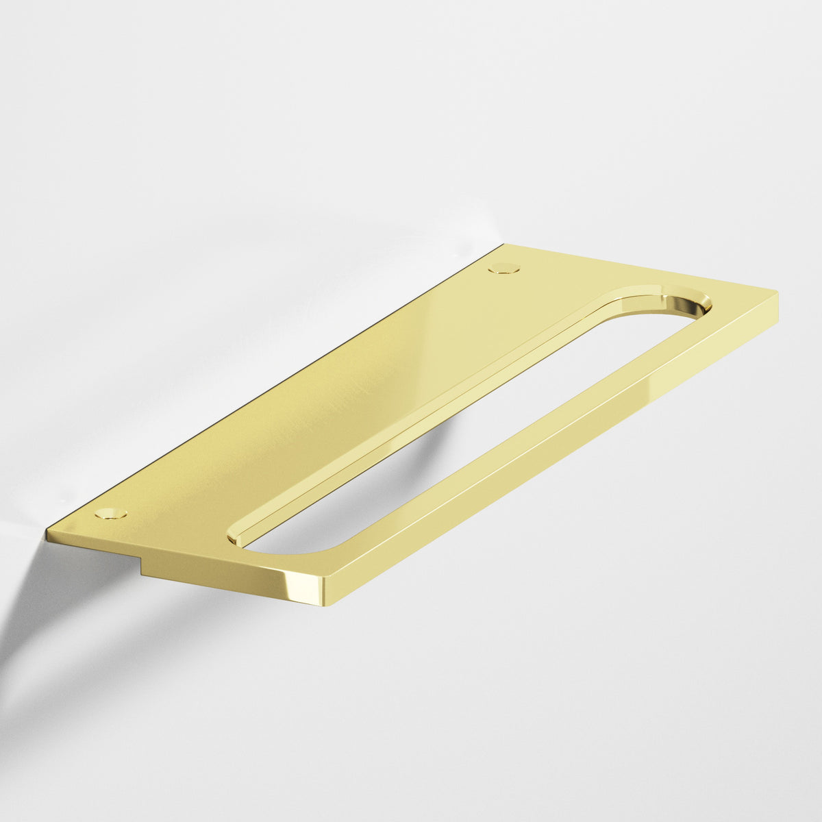 Colonial Bronze 888 Squared Front Racetrack Edge Pull, 1-1/2 in Projection - Polished Brass
