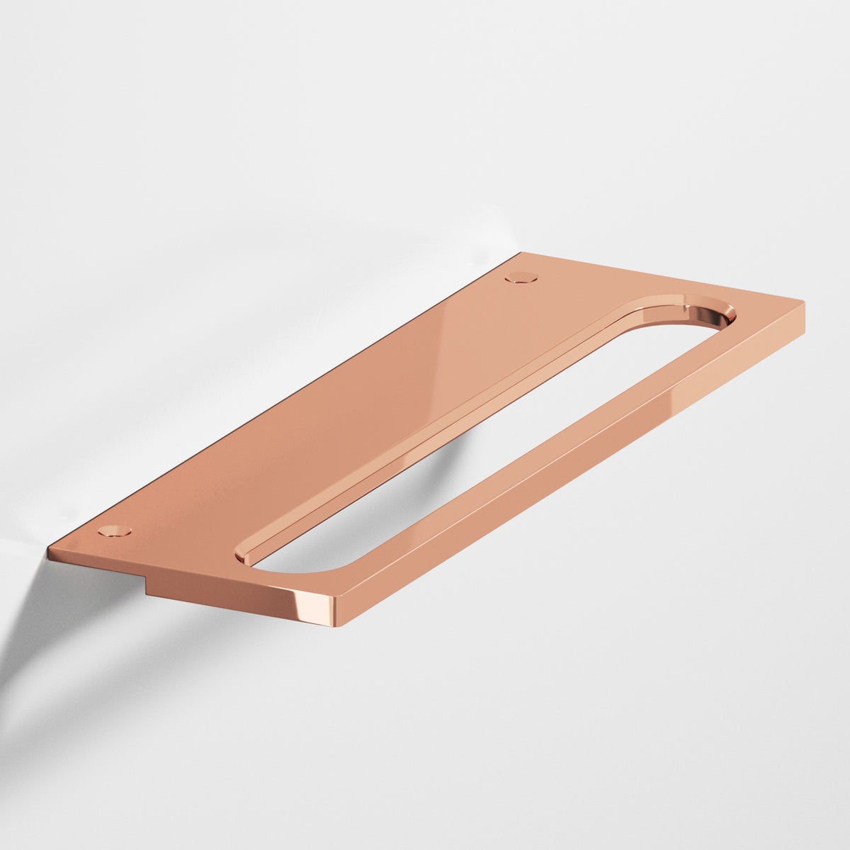 Colonial Bronze 888 Squared Front Racetrack Edge Pull, 1-1/2 in Projection - Polished Copper
