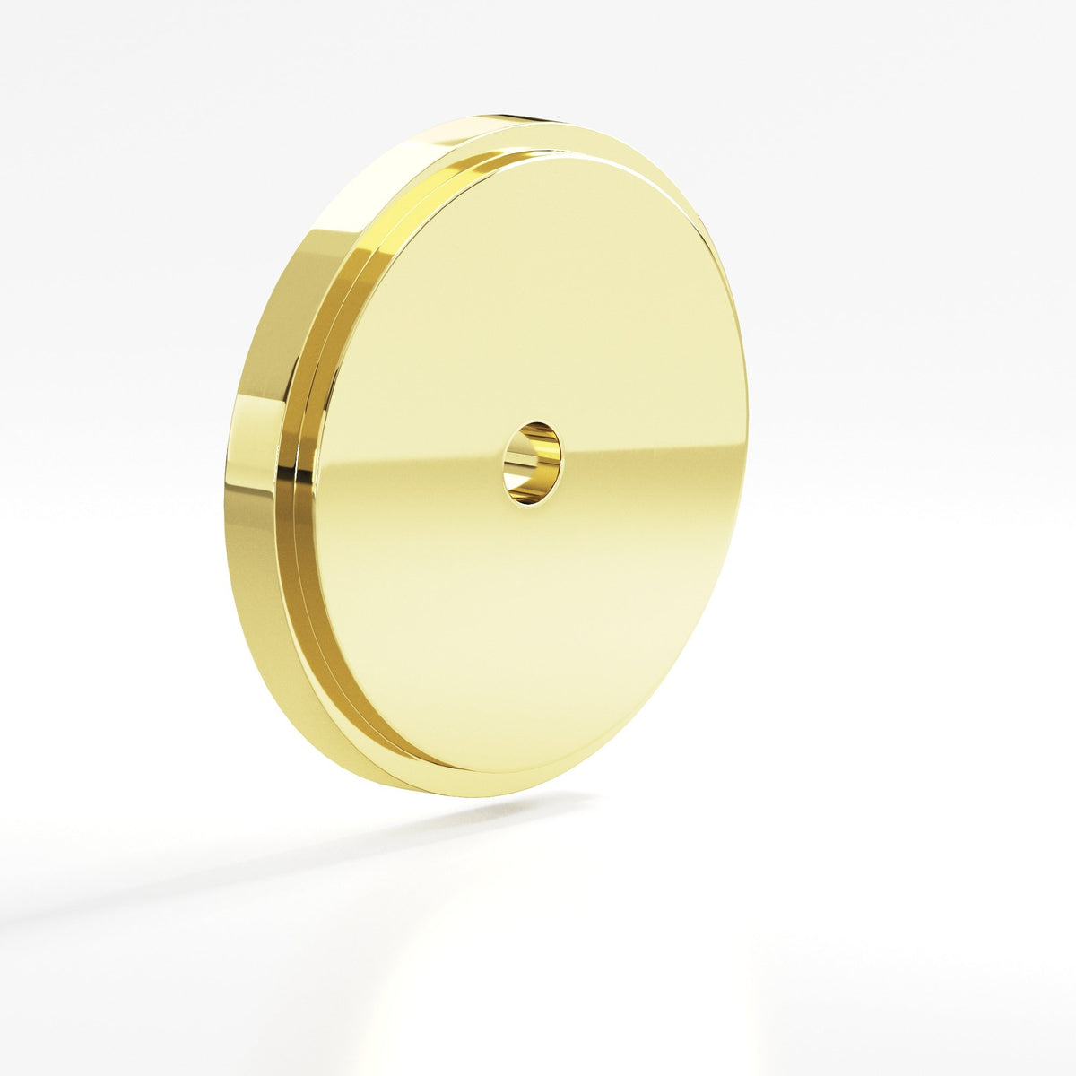 Colonial Bronze 9622 Stepped Round Backplate, 1-3/4 in Diameter, for 8-32 Screw - Polished Brass