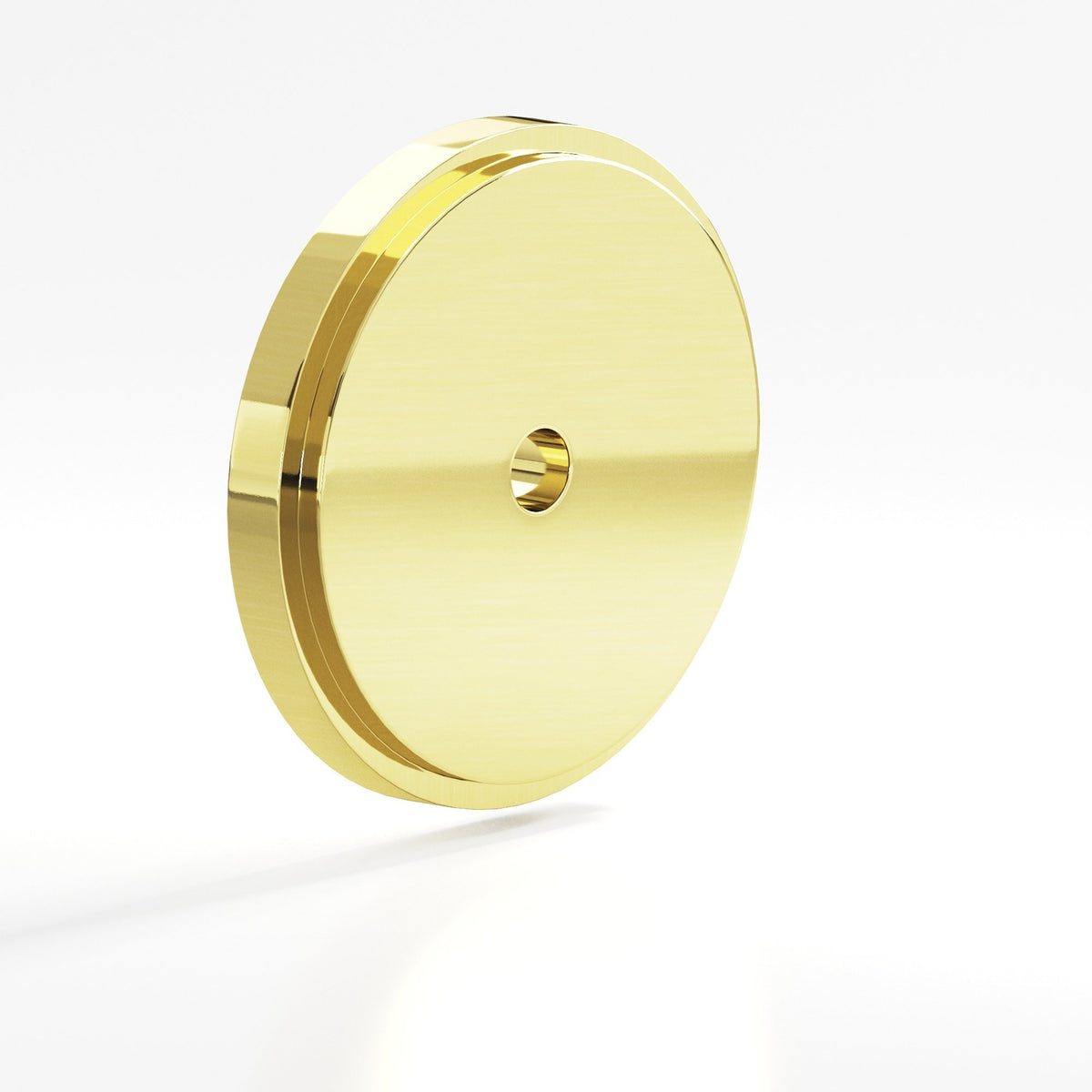 Colonial Bronze 9621 Stepped Round Backplate, 1-1/2 in Diameter, for 8-32 Screw - Unlacquered Polished Brass