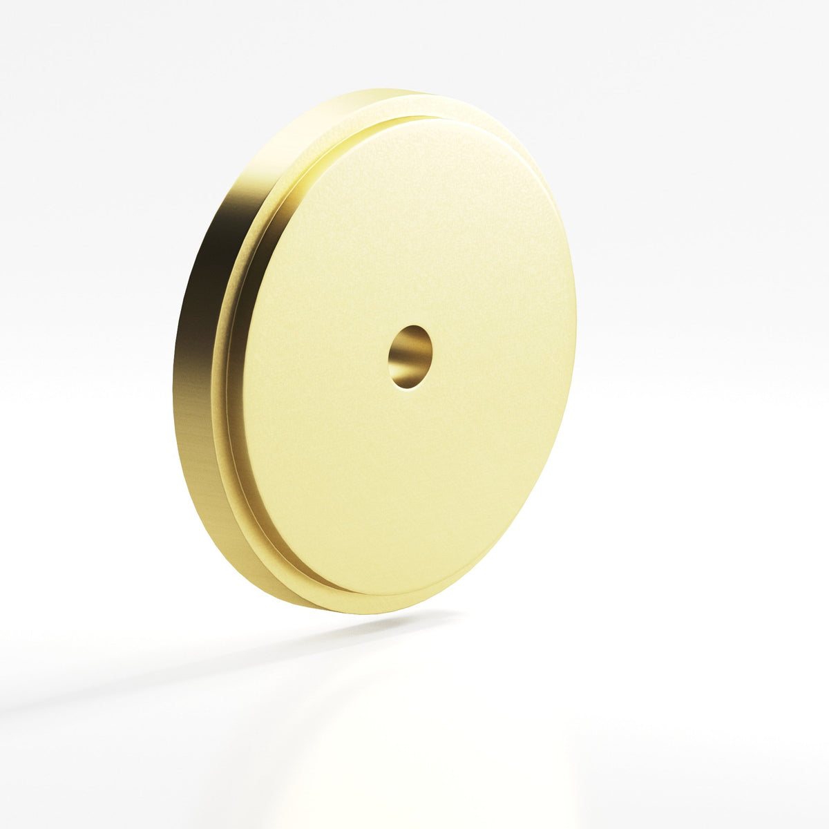 Colonial Bronze 9620 Stepped Round Backplate, 1-1/4 in Diameter, for 8-32 Screw - Matte Satin Brass