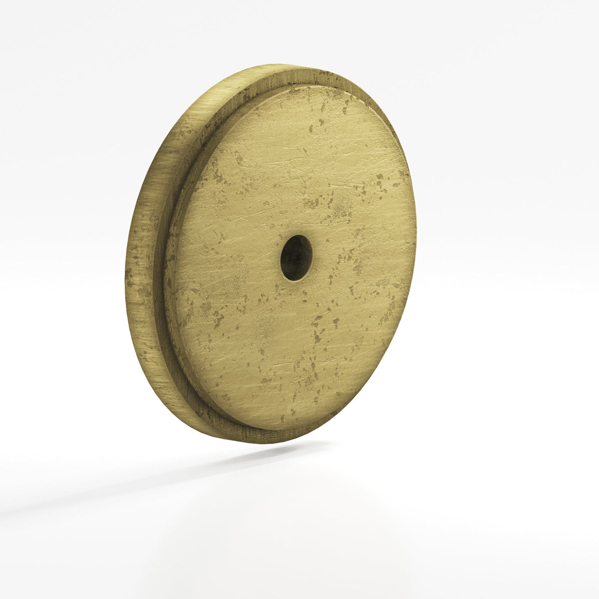 Colonial Bronze 9622 Stepped Round Backplate, 1-3/4 in Diameter, for 8-32 Screw - Distressed Antique Brass