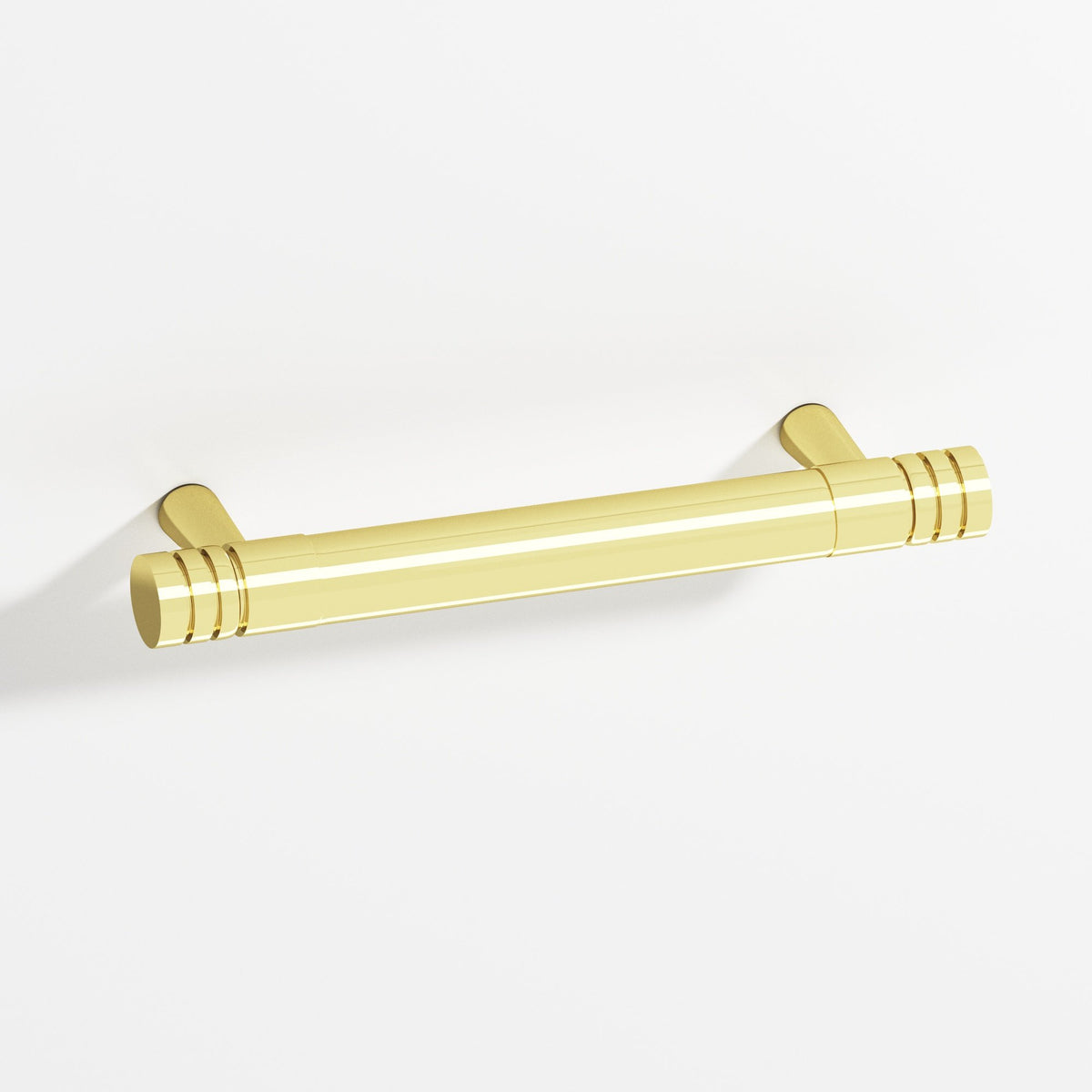 Colonial Bronze 1304 Grooved Round Pull with Tapered Posts, 15/32 in Diameter - Polished Brass