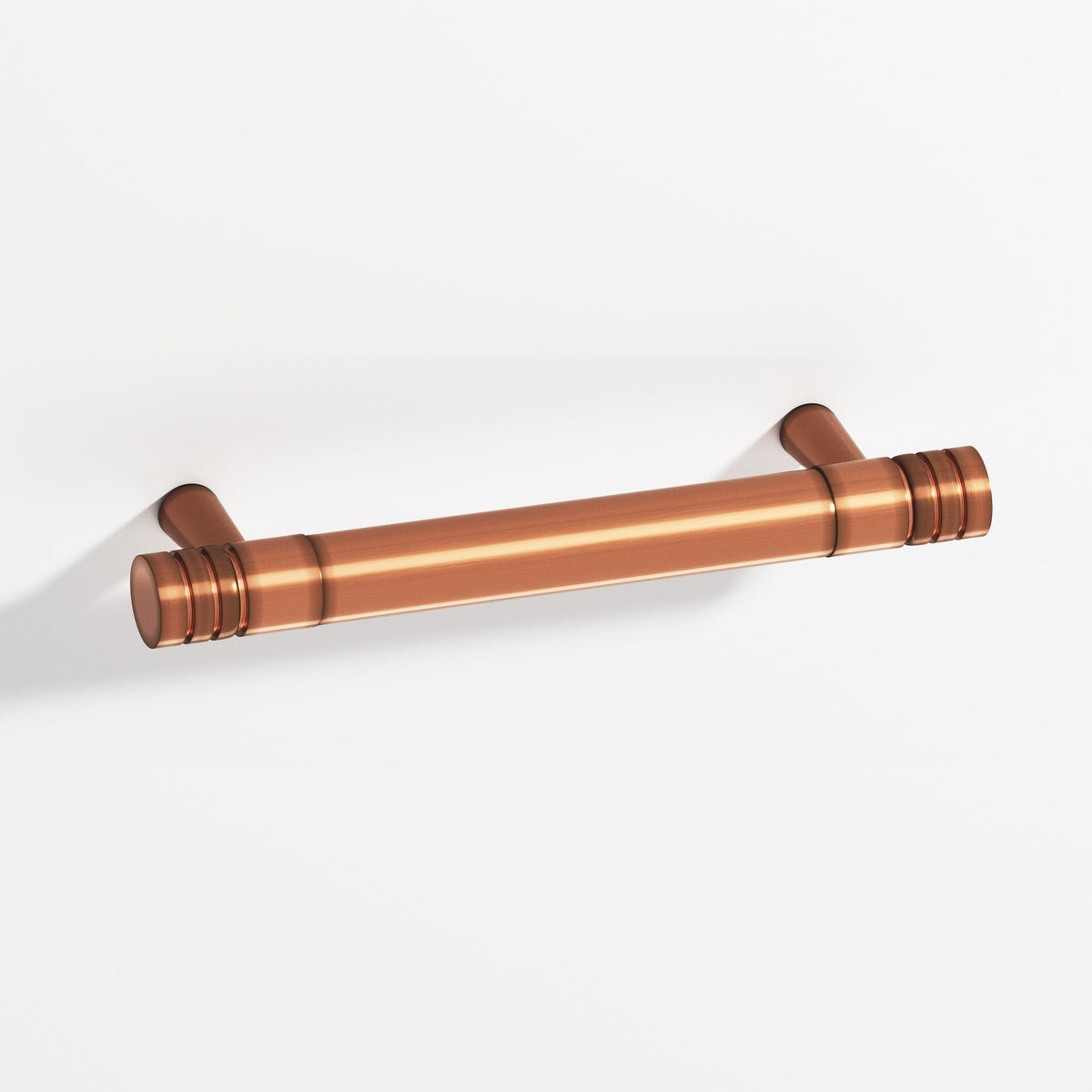 Colonial Bronze 1417 Grooved Round Appliance and Door Pull with Tapered Posts, 1 in Diameter - Antique Copper
