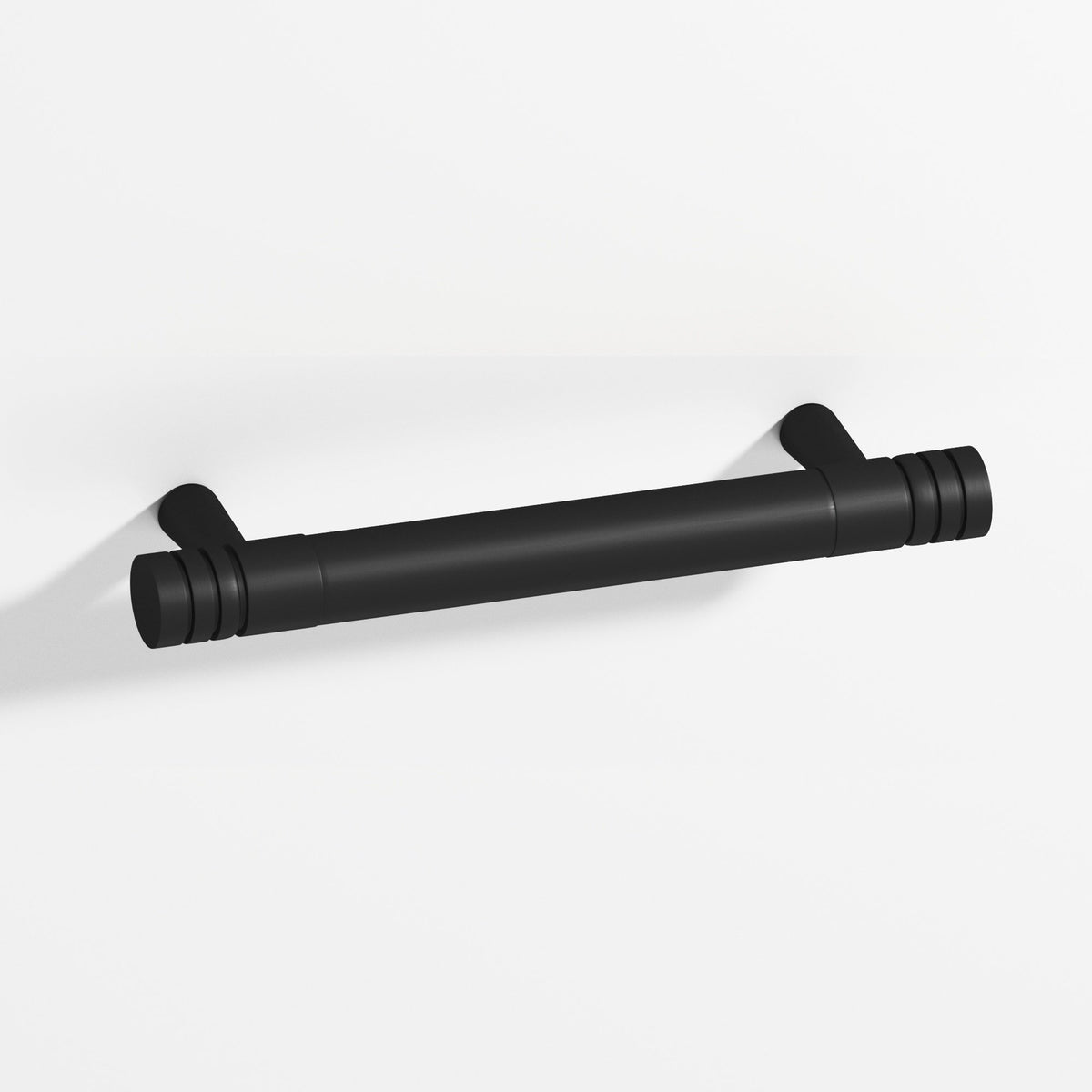 Colonial Bronze 1417 Grooved Round Appliance and Door Pull with Tapered Posts, 1 in Diameter - Matte Satin Black