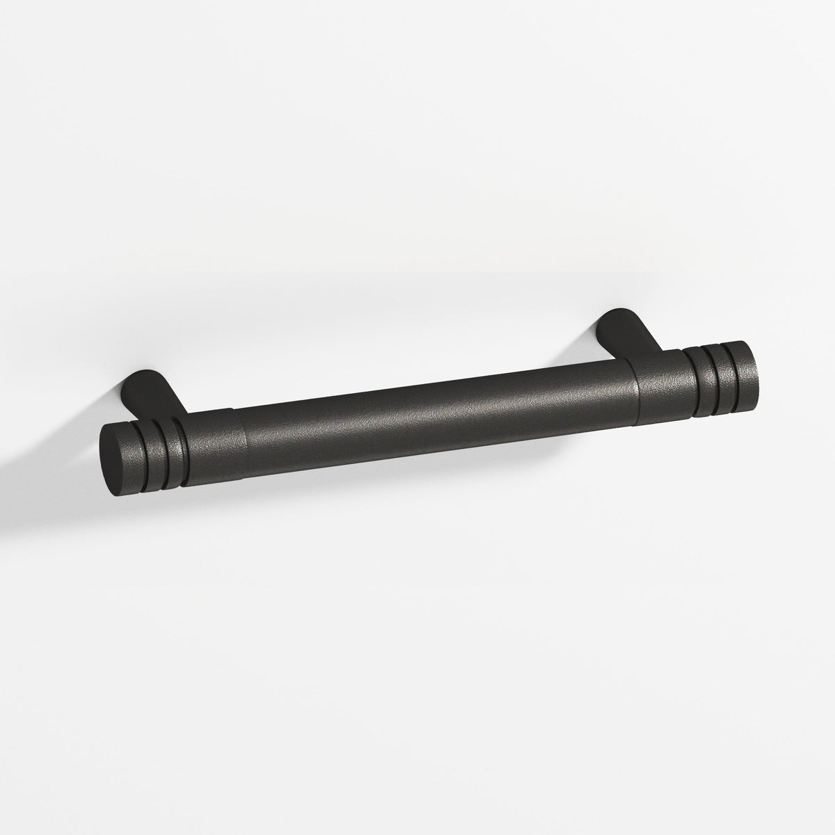 Colonial Bronze 1417 Grooved Round Appliance and Door Pull with Tapered Posts, 1 in Diameter - Frost Black™