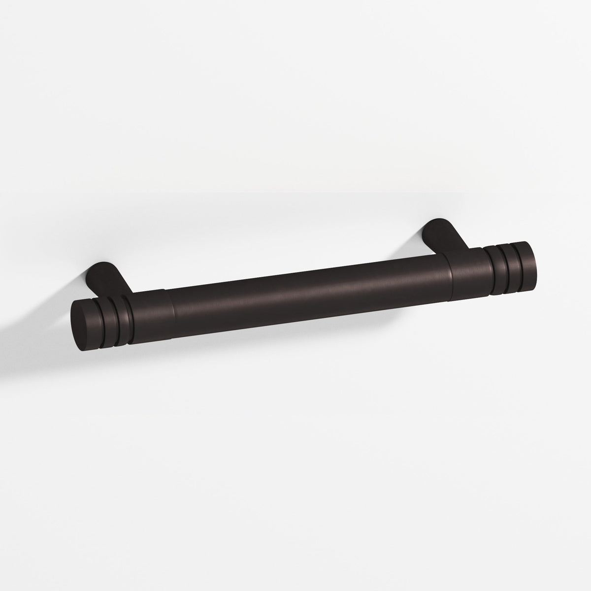 Colonial Bronze 1417 Grooved Round Appliance and Door Pull with Tapered Posts, 1 in Diameter - Matte Dark Statuary Bronze
