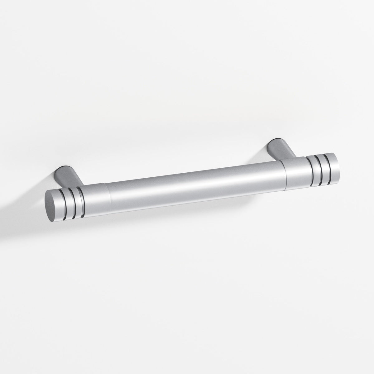 Colonial Bronze 1417 Grooved Round Appliance and Door Pull with Tapered Posts, 1 in Diameter - Matte Satin Chrome