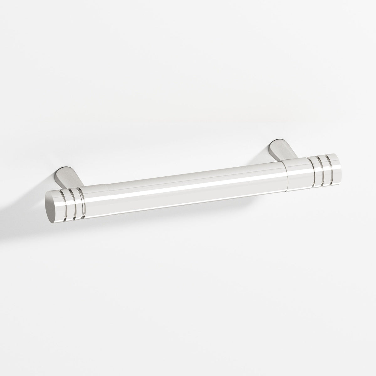 Colonial Bronze 1417 Grooved Round Appliance and Door Pull with Tapered Posts, 1 in Diameter - Polished Nickel