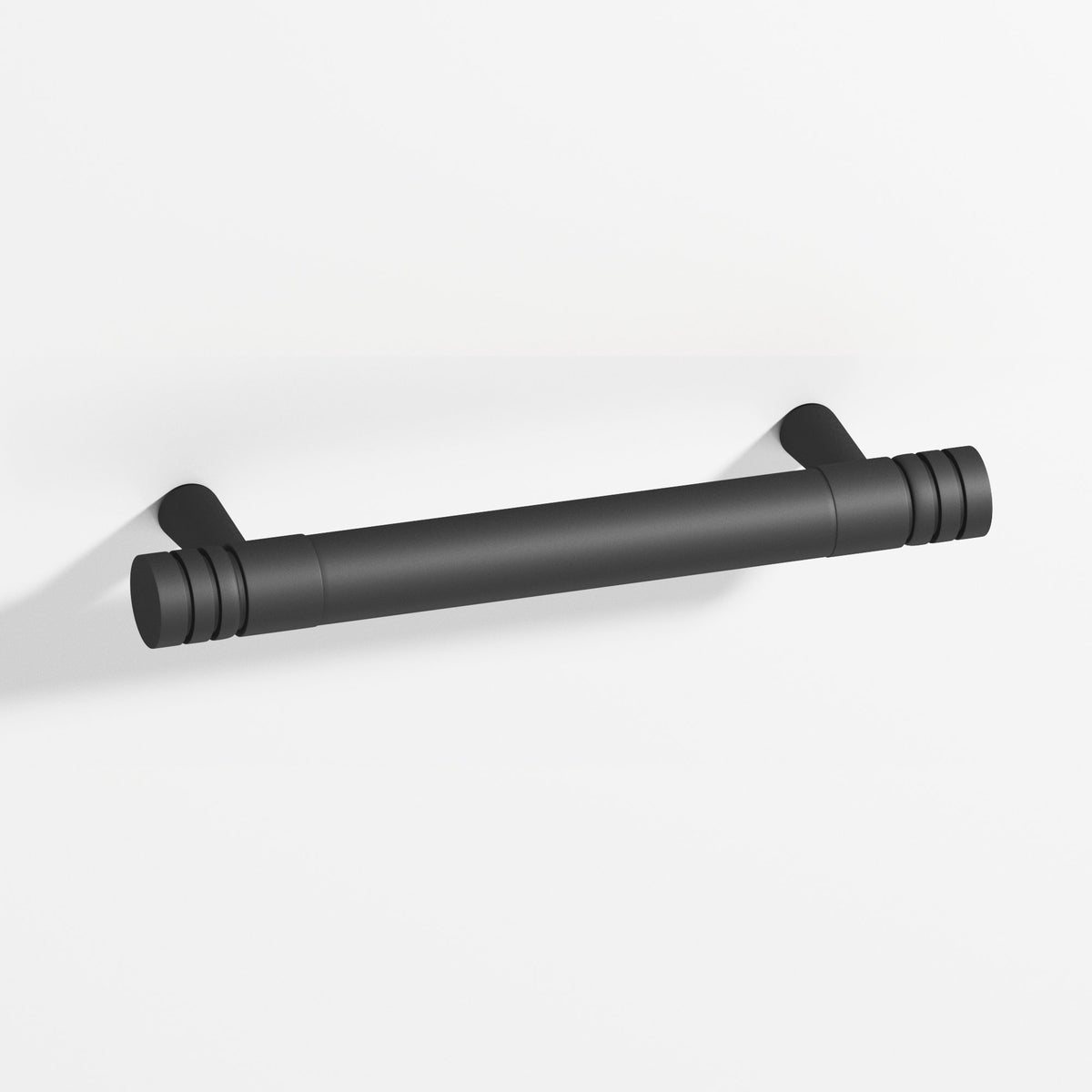 Colonial Bronze 1417 Grooved Round Appliance and Door Pull with Tapered Posts, 1 in Diameter - Matte Graphite