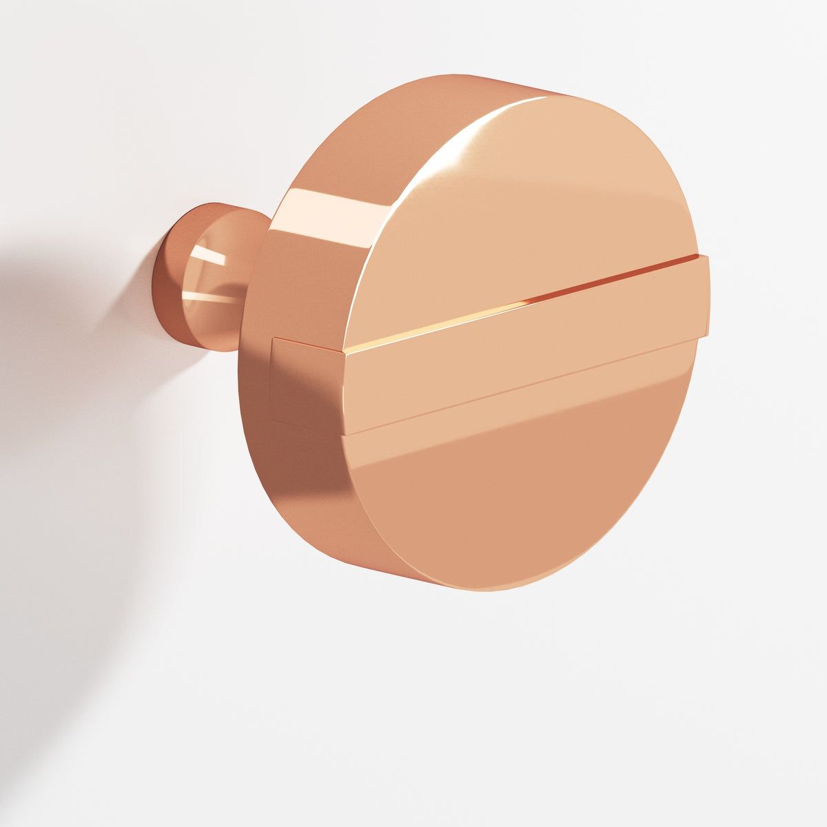 Colonial Bronze 1311 Striped Disc Knob, 1-1/4 in Diameter - Polished Copper