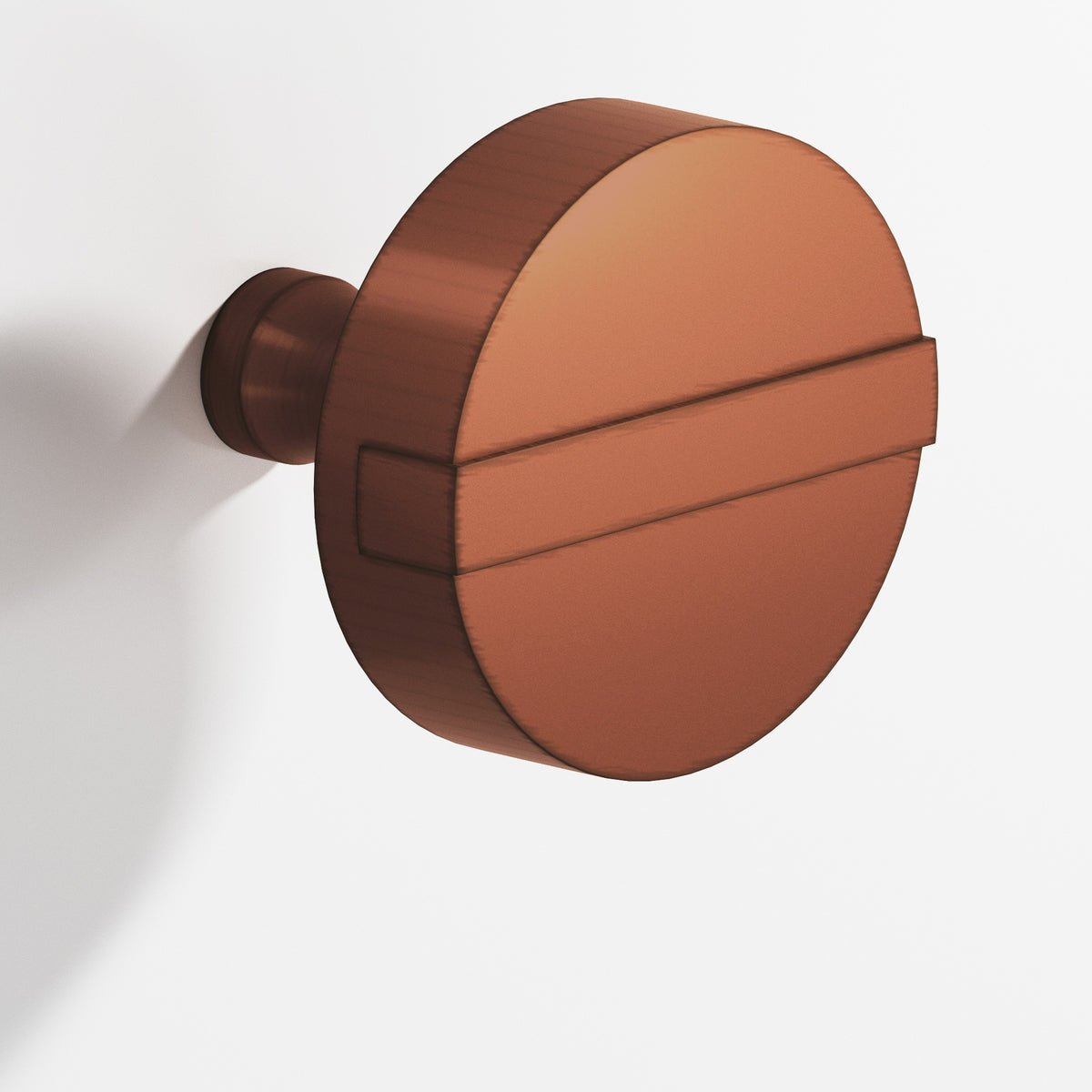 Colonial Bronze 1311 Striped Disc Knob, 1-1/4 in Diameter - Matte Antique Copper