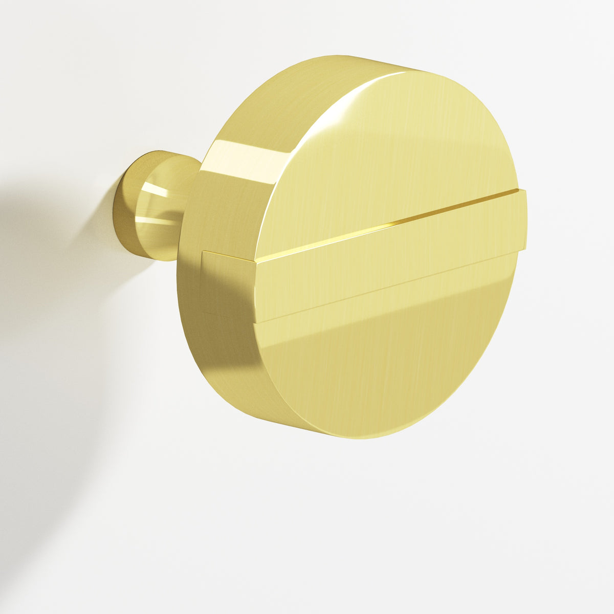 Colonial Bronze 1312 Striped Disc Knob, 1-1/2 in Diameter - Unlacquered Polished Brass