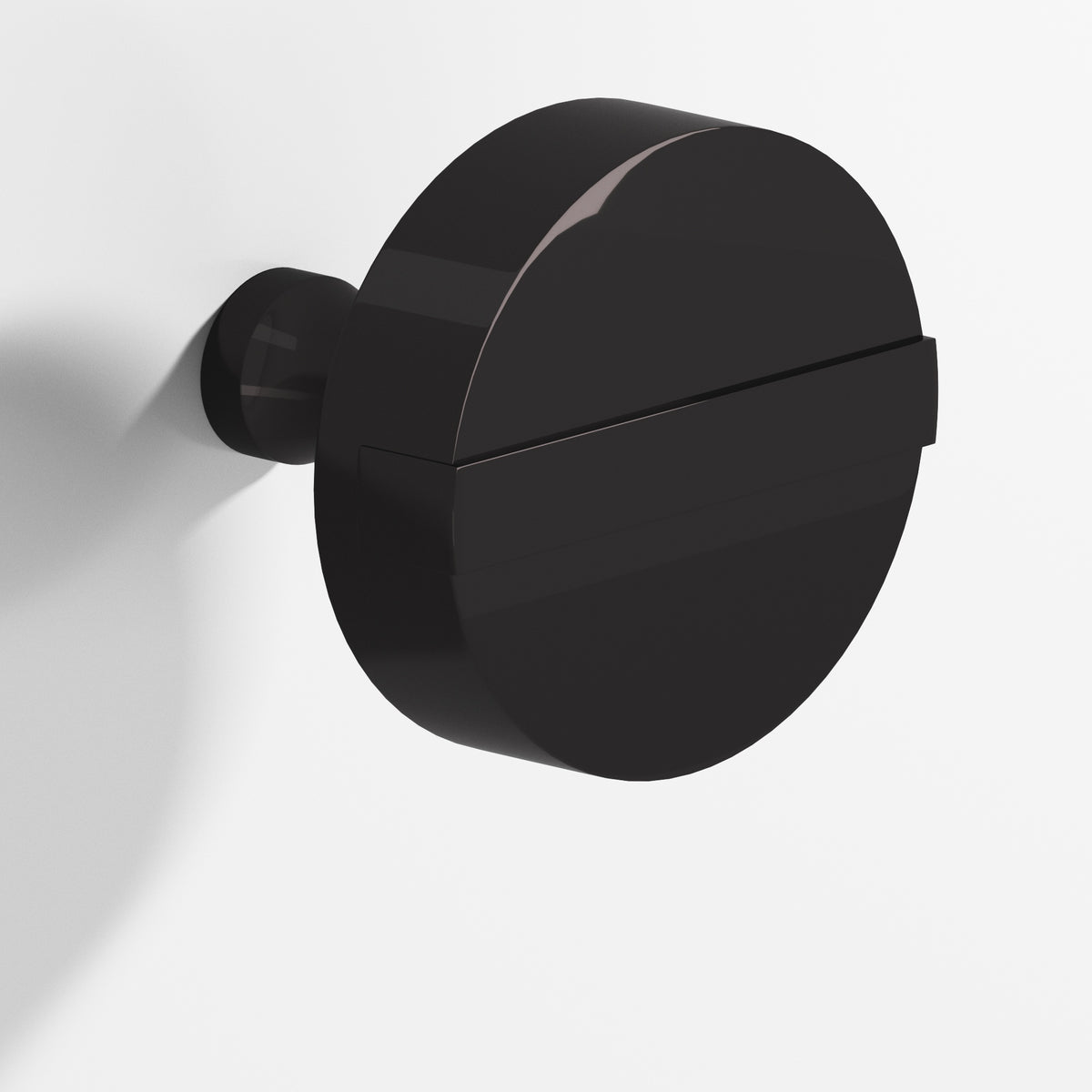 Colonial Bronze 1311 Striped Disc Knob, 1-1/4 in Diameter - Satin Black