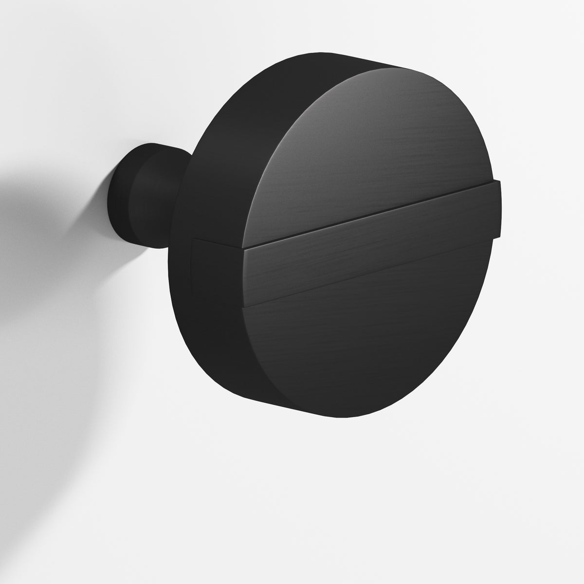 Colonial Bronze 1312 Striped Disc Knob, 1-1/2 in Diameter - Matte Satin Black
