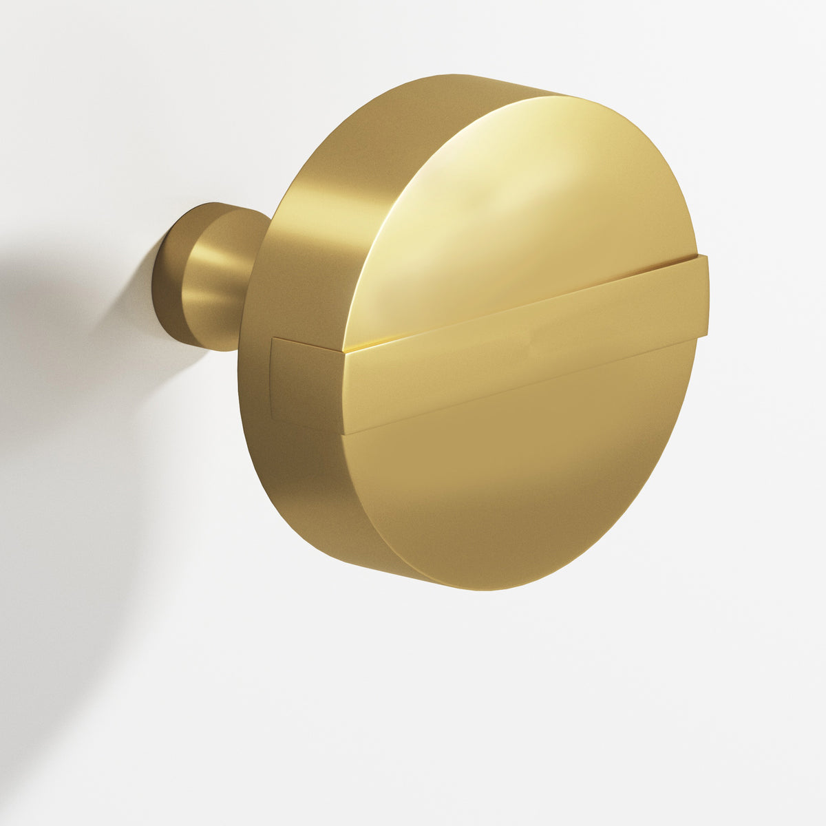 Colonial Bronze 1311 Striped Disc Knob, 1-1/4 in Diameter - Satin Brass