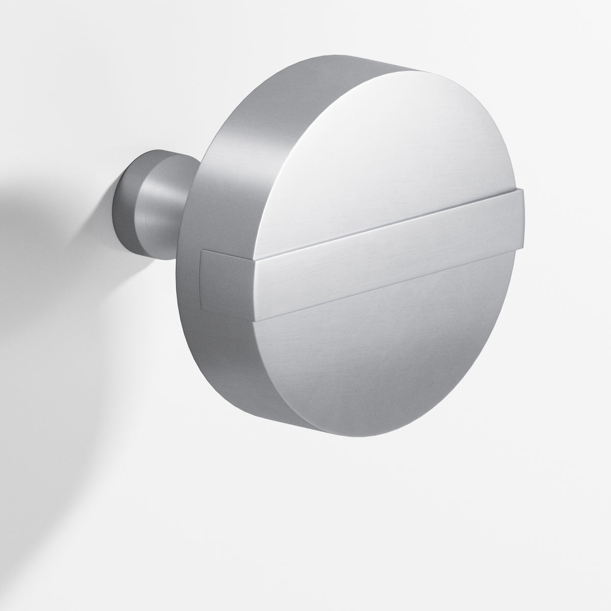 Colonial Bronze 1312 Striped Disc Knob, 1-1/2 in Diameter - Matte Satin Chrome