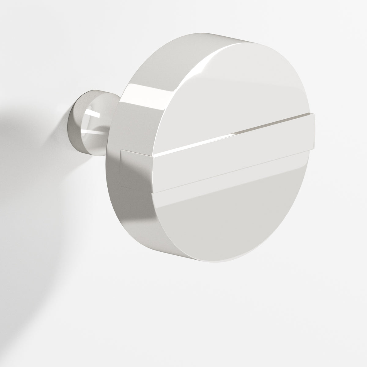 Colonial Bronze 1311 Striped Disc Knob, 1-1/4 in Diameter - Polished Nickel
