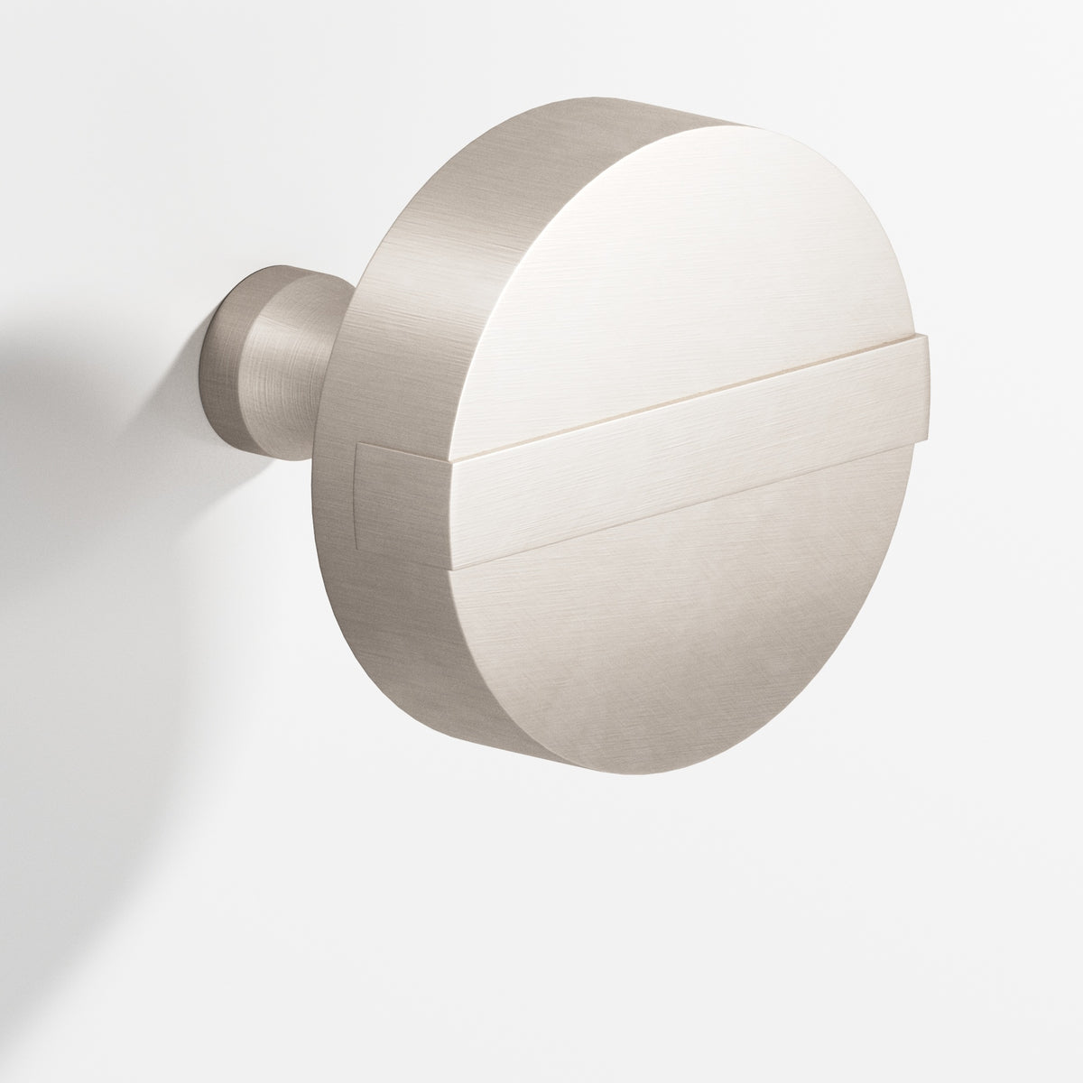 Colonial Bronze 1311 Striped Disc Knob, 1-1/4 in Diameter - Matte Satin Nickel