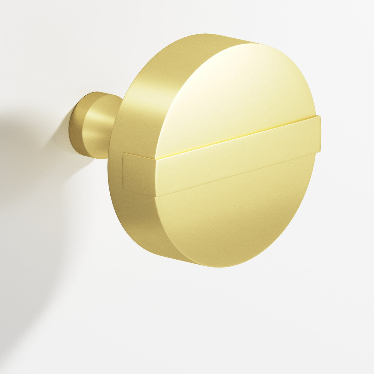Colonial Bronze 1311 Striped Disc Knob, 1-1/4 in Diameter - Matte Satin Brass