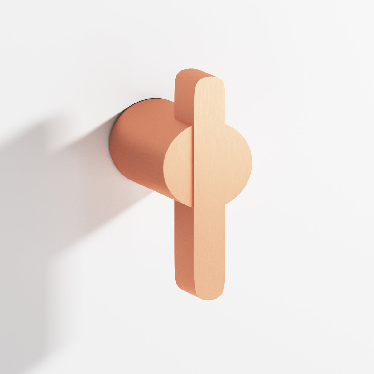 Colonial Bronze 1330 Offset Striped T-Knob, 1-7/8 in, 1/4 x 3/8 in Bar - Matte Satin Copper