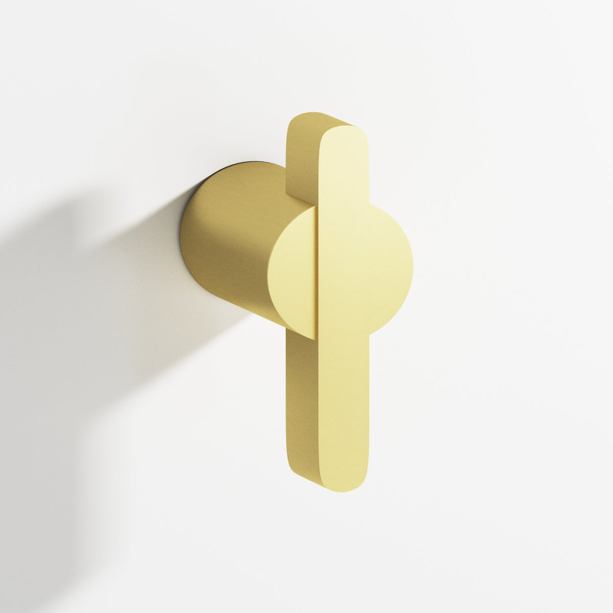 Colonial Bronze 1330 Offset Striped T-Knob, 1-7/8 in, 1/4 x 3/8 in Bar - Matte Satin Brass