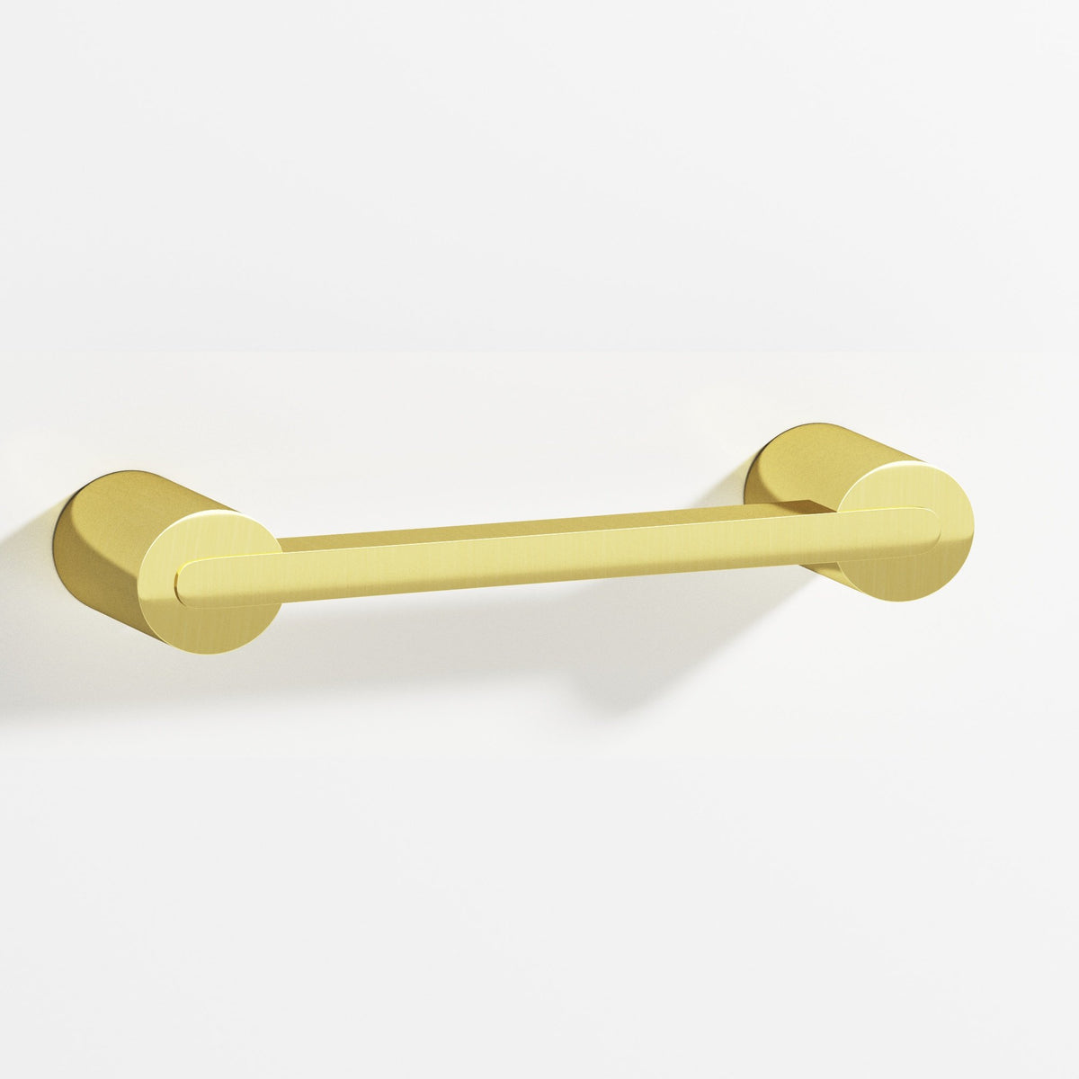 Colonial Bronze 1332 Rectangular Pull Fully Encapsulated by Round Posts, 1/4 x 3/8 in Bar - Unlacquered Polished Brass