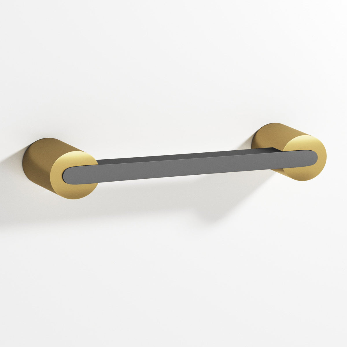 Colonial Bronze 1332 Rectangular Pull Fully Encapsulated by Round Posts, 1/4 x 3/8 in Bar - Satin Brass / Graphite