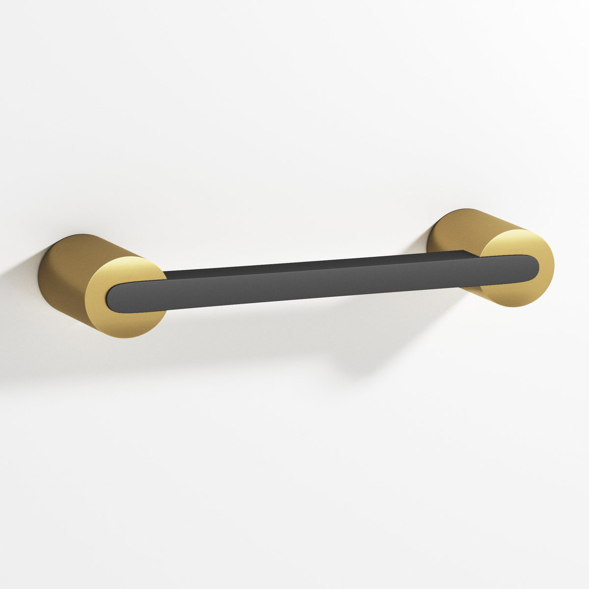 Colonial Bronze 1332 Rectangular Pull Fully Encapsulated by Round Posts, 1/4 x 3/8 in Bar - Satin Brass / Matte Graphite