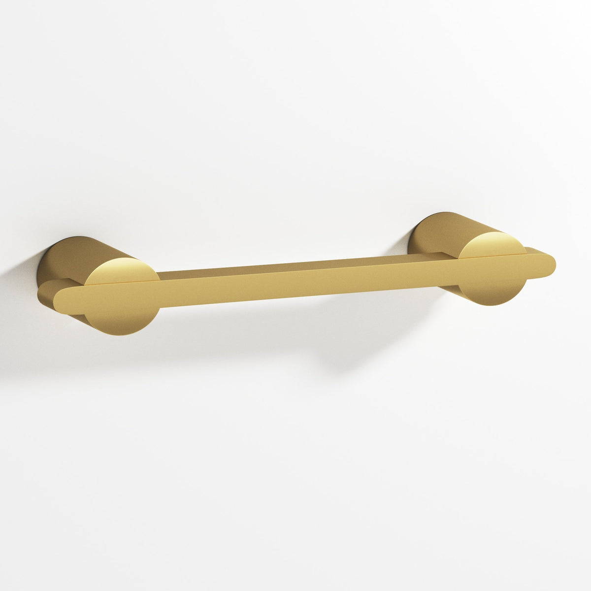Colonial Bronze 1334 Rectangular Pull Partially Encapsulated by Round Posts, 1/4 x 3/8 in Bar - Satin Brass