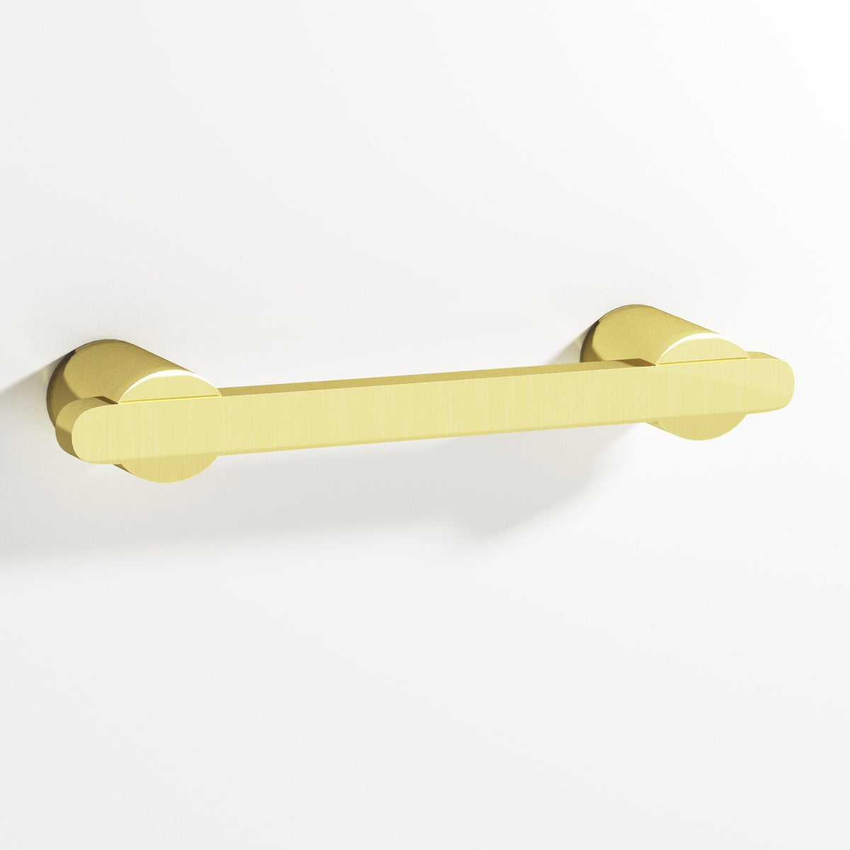 Colonial Bronze 1335 Rectangular Pull Partially Encapsulated by Round Posts, 3/8 x 1/4 in Bar - Unlacquered Polished Brass