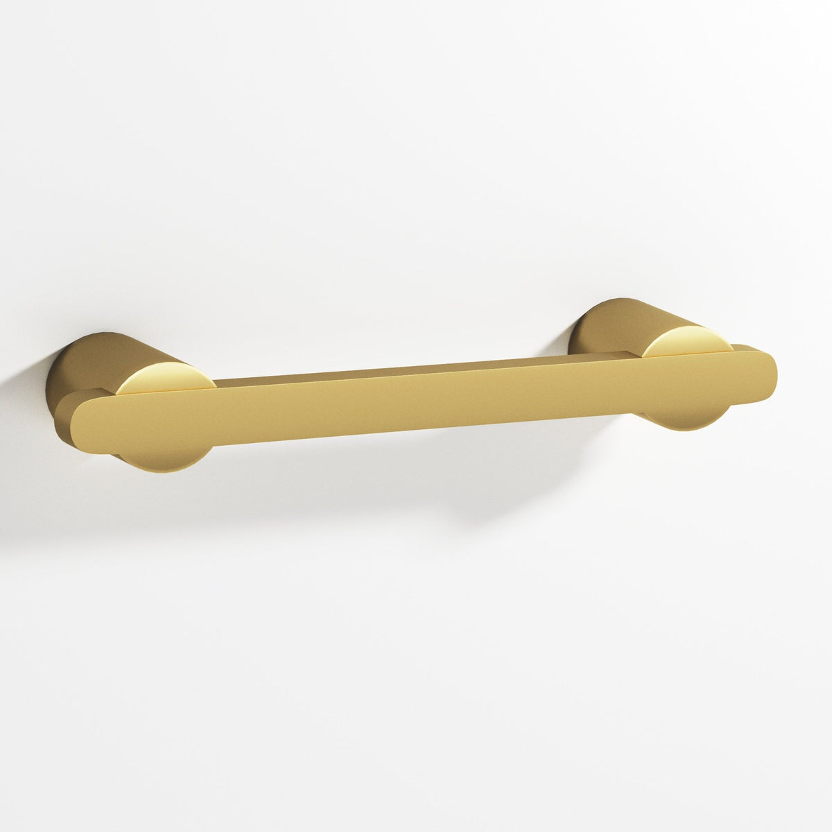 Colonial Bronze 1335 Rectangular Pull Partially Encapsulated by Round Posts, 3/8 x 1/4 in Bar - Satin Brass