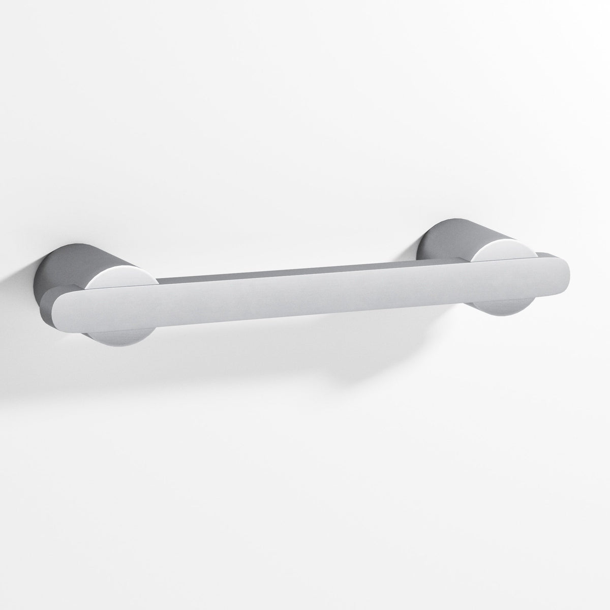 Colonial Bronze 1335 Rectangular Pull Partially Encapsulated by Round Posts, 3/8 x 1/4 in Bar - Matte Satin Chrome