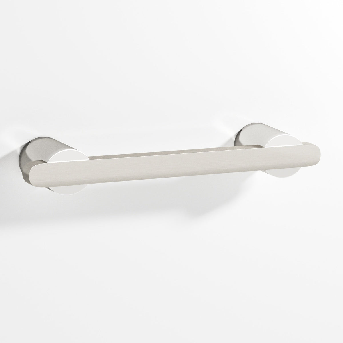 Colonial Bronze 1335 Rectangular Pull Partially Encapsulated by Round Posts, 3/8 x 1/4 in Bar - Polished Nickel / Satin Nickel