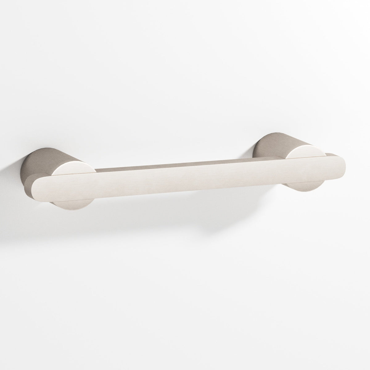 Colonial Bronze 1335 Rectangular Pull Partially Encapsulated by Round Posts, 3/8 x 1/4 in Bar - Matte Satin Nickel