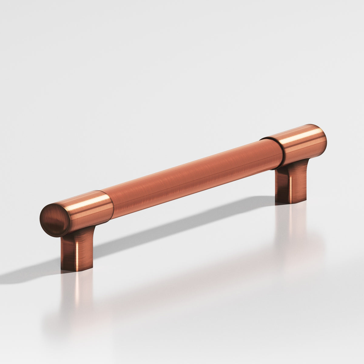 Colonial Bronze 1342 Coined Round Pull with Flared Square Posts and Dished Ends, 1/2 in Diameter - Antique Copper