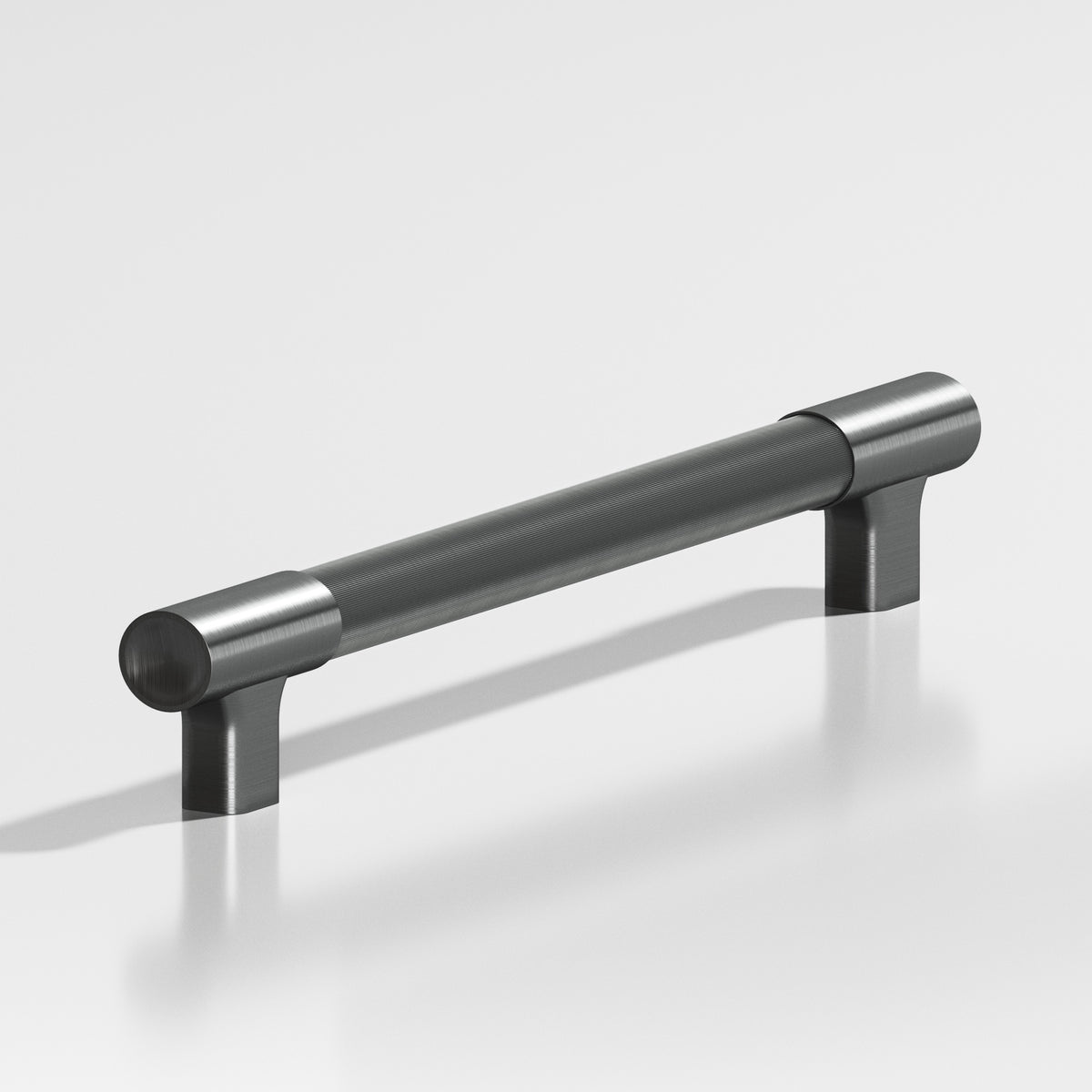Colonial Bronze 1342 Coined Round Pull with Flared Square Posts and Dished Ends, 1/2 in Diameter - Graphite