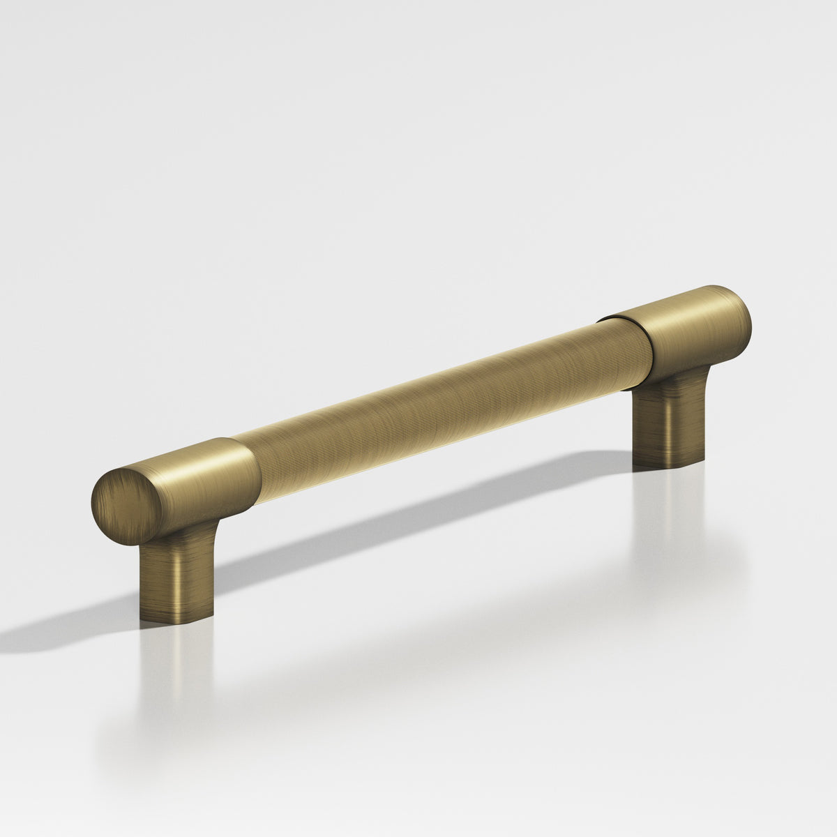 Colonial Bronze 1344 Coined Round Pull with Flared Square Posts and Dished Ends, 7/8 in Diameter - Matte Antique Satin Brass
