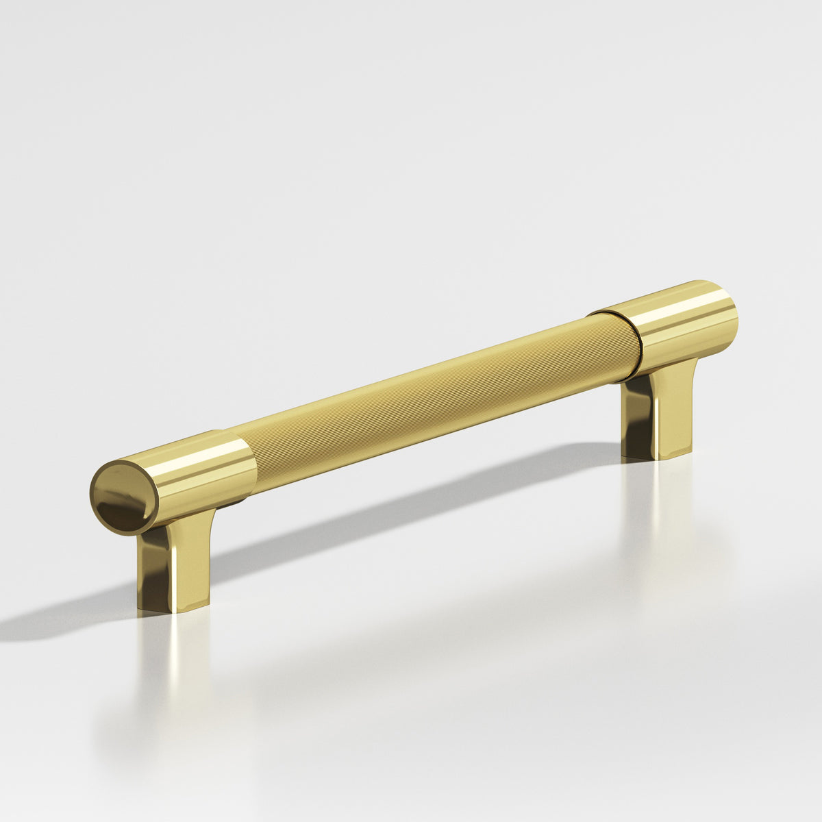 Colonial Bronze 1343 Coined Round Pull with Flared Square Posts and Dished Ends, 5/8 in Diameter - Polished Brass