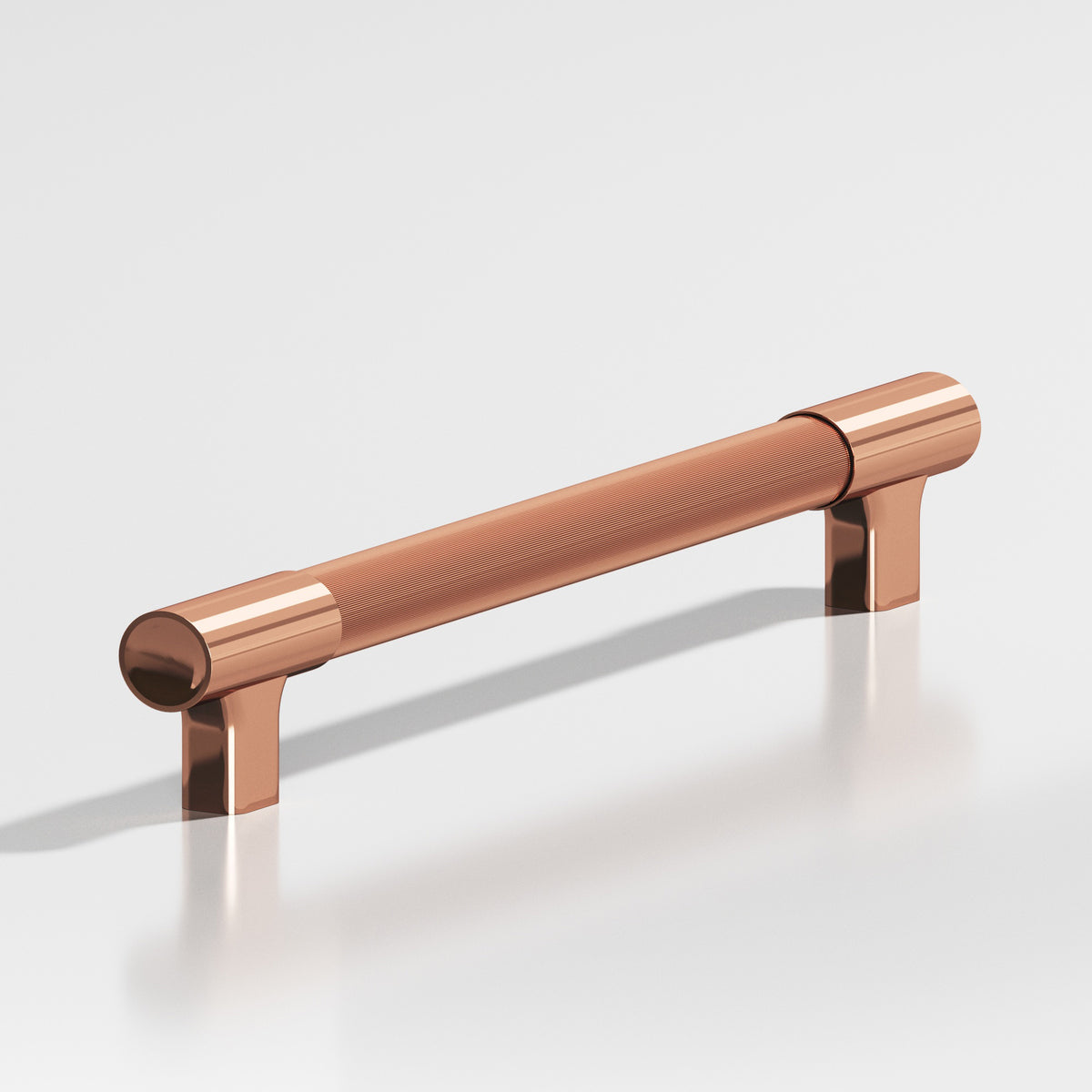 Colonial Bronze 1342 Coined Round Pull with Flared Square Posts and Dished Ends, 1/2 in Diameter - Polished Copper