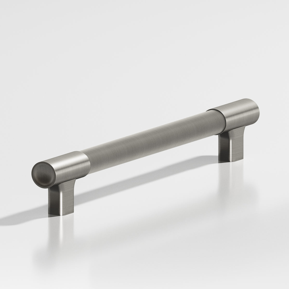 Colonial Bronze 1344 Coined Round Pull with Flared Square Posts and Dished Ends, 7/8 in Diameter - Satin Nickel