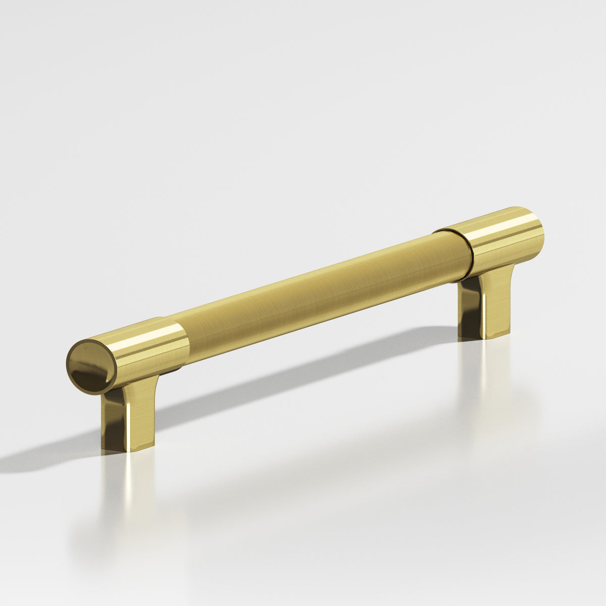Colonial Bronze 1344 Coined Round Pull with Flared Square Posts and Dished Ends, 7/8 in Diameter - Unlacquered Polished Brass